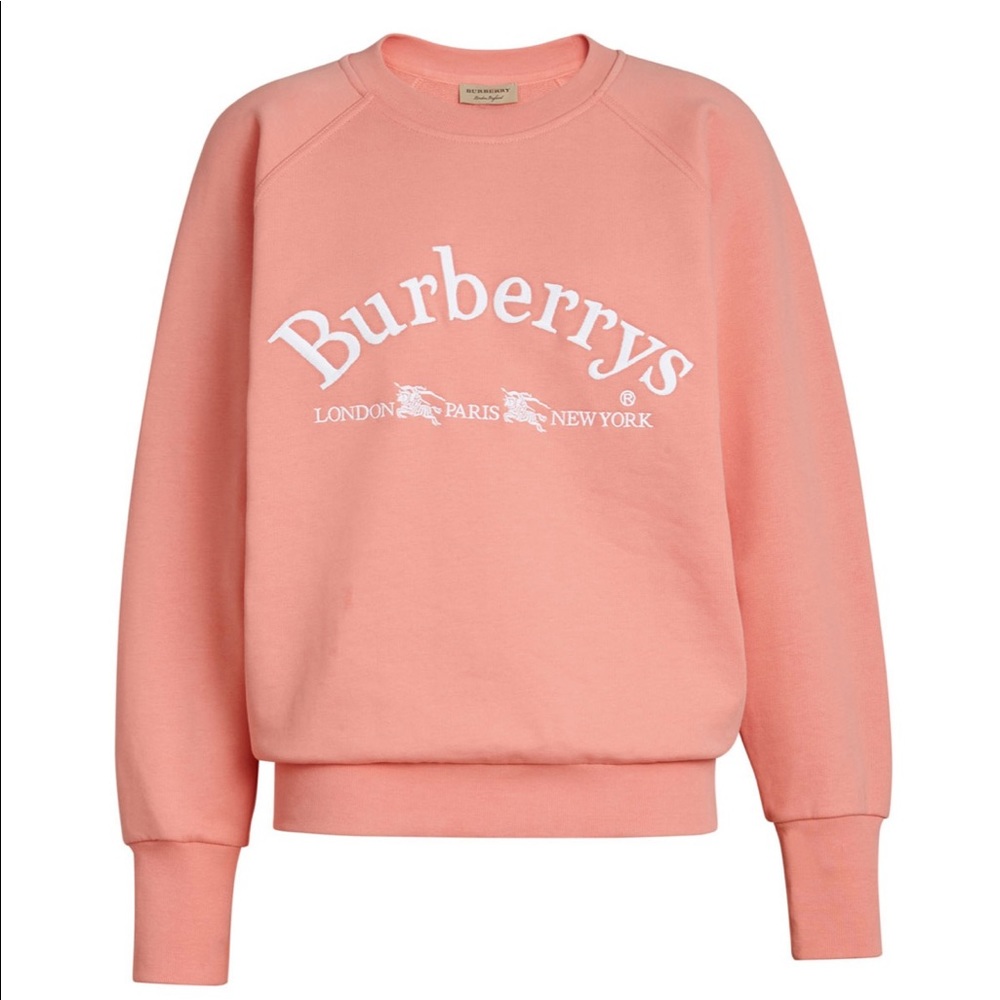 Burberry Peach Pink Embroidered Archive Sweatshirt - Picture 1 of 7